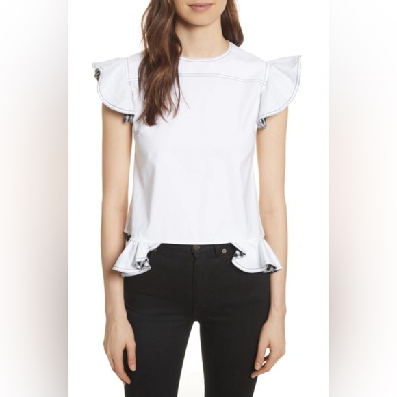 HARVEY FAIRCLOTH Angel Sleeve Zip-Up Top Size: M - Picture 9 of 10